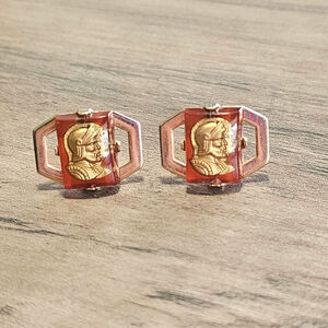 Vintage Anson Spartan Trojan Soldier Gold Cufflinks